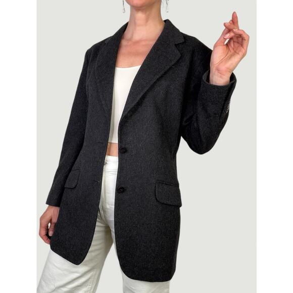 Calvin Klein wool blend blazer jacket vintage 90s charcoal grey single breasted - Picture 1 of 16